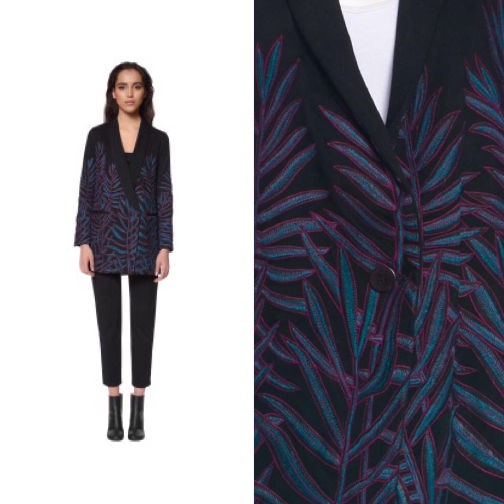 Mara Hoffman Embroidered Tropical Leaf Jacket
